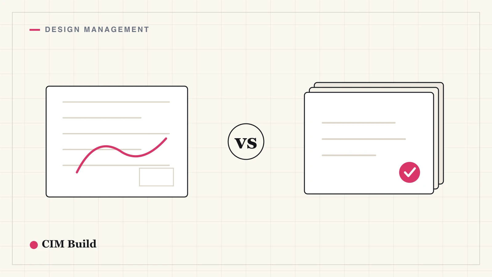 A single marked-up drawing sheet versus an audited stack of project sheets with a 'vs' badge